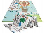 Tappetino Per Bambini Tulano Gioco 10 Tappetino Bifacciale Per Gattonare 180X200X1Cm | Base In Schiuma Xpe | Antiscivolo Impermeabile Portatile | Giro In Città/Pallone