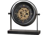 Casablanca Stand-/ Tischuhr, Rund, "Angulo"", Zahnradmotiv, Kunststoff, Mdf, Metall, Schwarz, , L. 10 Cm, B. 32 Cm, H. 34 Cm 52653"