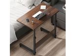 Tavolino Con Rotelle 15 Kg Di Portata Tavolino A C Per Soggiorno, Camera Da Letto, Divano, Tavolino Da Caffè, Comodino, Tavolo Mobile Per Computer, Marrone