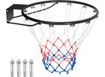 Costway Canestro Da Basket Ø45Cm Per Interni, Mini Canestro Con Anello E Rete, Per Montaggio A Porta E A Parete Nero