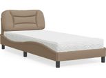Letto Con Materasso Cappuccino-Marrone 80X200 Cm In Ecopelle