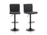 Meisterhome® Sgabello Da Bar Set Di 2 - Regolabile In Altezza Con Schienale Sgabello Da Bar, Sgabello Girevole, Sgabello Da Cucina Con Poggiapiedi, Acciaio Inox Similcuoio, Sedile Imbottito, Per Sgabelli Da Banco, Cucine, Hotel, Sgabelli Da Bar, Colore: Grigio Scuro