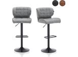 Meisterhome® Sgabello Da Bar Set Di 2 - Sgabello Da Bar Regolabile In Altezza Sgabello Girevole Sgabello Da Cucina Con Poggiapiedi Sgabello Da Banco Sgabello Da Bar Imbottito - Grigio Chiaro