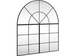 Vidaxl Specchio Da Parete Nero 100X110 Cm Ferro Curvo