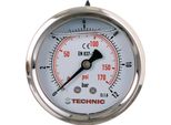 Tc Technic Orologio/Manometro Con Manometro A Glicerina, 63 Mm, Attacco Posteriore Da 1/4", 0-12 Bar"