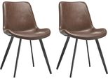 Sedia Da Pranzo Casa Dolce Bister, Set Di 2, Marrone, 51X59,5X83,5 Cm, Rivestimento In Pelle Finta, Gambe In Metallo, Portata 120 Kg