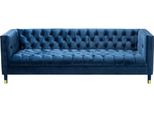 Blu Chesterfield Tessile Design Moderno Tessuto Mobili Creativi Nuovo Divano Soggiorno