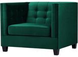 Poltrona Chesterfield Soggiorno Moderno Tessuto Verde Mobili Creativi Nuovo