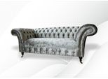 Divano 2 Posti Chesterfield Divano Imbottito Tessuto Velluto Due Posti Velluto Grigio Argento