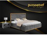 Letto Tessile 2X Comodino 3 Pezzi Camera Da Letto Mobili Letti Telaio Letto