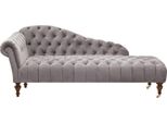 Chaise Longue Mobili Classici Beige Divano Soggiorno Tessuto Chesterfield Tessile