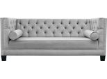 Lusso Grigio Chesterfield Velluto Tre Posti Imbottito Mobili Hotel Soggiorno Pratica