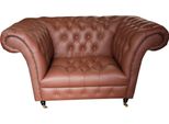 Lusso Poltrona Chesterfield Seduta In Pelle Poltrona Da Salotto Marrone Moderna Nuovo