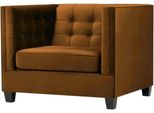 Poltrona Moderna Chesterfield Tessuto Marrone Mobili Creativi Soggiorno Marrone