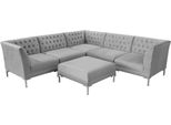 Divani Chesterfield Grigi Mobili Nuovo Divano Angolare Sgabello Grigio Grande Tessuto Textill