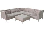 Divano Angolare Sgabello Chesterfield Set 2 Pezzi Tessuto Divani Angolari Nuovo