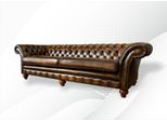 Divano Xxl 4 Posti Divano Chesterfield Imbottito Set Di Sedili In Similcuoio Marrone