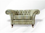 Design Chesterfield Divano In Tessuto Poltrona 1,5 Posti Imbottita Divani Lounge Club Nuovo