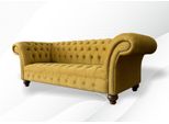 Divano Xxl Divano Chesterfield 225Cm Imbottitura Divani 4 Posti Pelle Tessuto Nuovo