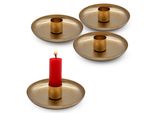 2.02 Piccola Ciotola In Metallo Dorato Per Candele A Colonna - Set Di 4 Con Ø 10,5 Cm Ciascuna