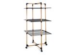 Meisterhome® Stendibiancheria A Torre Extra Large E Stabile - Con Rotelle - Stendibiancheria A Torre - Nero - Lunghezza Linea Di Asciugatura 30 M