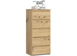 Comò CL5 40 Cm Rovere Artisan Con 5 Cassetti - Elegante Tavolino Da Notte Per Pratica Conservazione