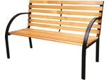 Panchina Da Giardino In Legno Con Struttura In Acciaio 122 X 60 X 79 Cm