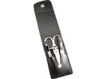 Set Manicure 4 Pezzi Solingen* Con Custodia In Vera Pelle, Forbici Per Unghie, Lima, Pinzette Nero