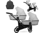 Carrozzina Doppia Kunert Brav Duo 2In1 Grigio Con Ruote Gialle E Telaio Nero