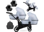 Kunert Brav Duo 3In1 In Ecopelle Blu Chiaro Con Ruote In Gel E Telaio Nero