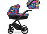 Carrozzina Kunert Ivento 2In1 In Stile Colorato Con Telaio Nero E Ampia Dotazione Di Accessori