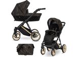Passeggino Kunert Ivento Premium 2In1 Nero/Marrone Con Struttura Dorata E Dotazione Completa