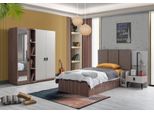Set Camera Bambini Letto Comodino Armadio Marrone Mobili Moderni Di Alta Qualità