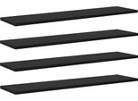 Maison Exclusive - Ripiano 4 Pezzi Nero 80 X 20 X 1,5 Cm Materiale Ligneo