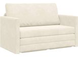 Vidaxl Divano Letto Crema 124 X 204 X 61 Cm Velluto