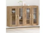 Vetrina Semplice Armadio A Muro 2 Pezzi Rovere Artigianale 69,5 X 34 X 90 Cm Materiale A Base Di Legno - Cassettiere DE8845244 2Pacchi