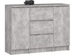 Akord Cassettiera 2 Ante 3 Cassetti Effetto Cemento 101X35X76 Cm
