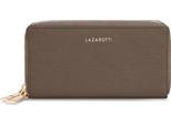Lazarotti Portafoglio Bologna Leather Double Zip Around Wallet Taupe Marrone