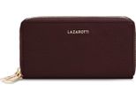 Lazarotti Portafoglio Bologna Leather Double Zip Around Wallet Burgundy Marrone Scuro