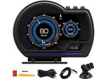 Ebtools Display Head-Up Per Auto OBD2 + Gps Indicatore Intelligente Hud-Tachimetro-Turbo-Velocità