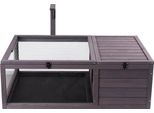 Succebuy 38X24X13 Pollici Habitat Per Tartarughe, Rettilario In Legno Con Supporto Per Luce Appeso, Recinto A 2 Stanze Per Tartarughe, Gechi, Lucertole, Serpenti, Uso Interno Ed Esterno