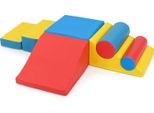 Costway Blocchi Da Arrampicata In Schiuma Per Bambini, Set Di Peluche Da 7 Pezzi Con Chiusure In Velcro Per Gattonare E Giocare In Modo Attivo