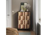 Vicco Cassettiera Eliza, 76 X 120 Cm Con 5 Cassetti, Nero/Quercia