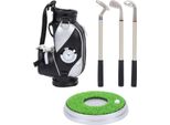 Set Di Penne Da Golf Da Tavolo 3 Penne A Sfera E Mini Sacchetto - Lega Di Zinco Con Base In Argento Nero