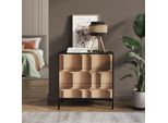 Vicco Cassettiera Eliza, 80 X 81.2 Cm Con 3 Cassetti, Nero/Quercia