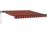 Vidaxl Tenda Da Sole Retrattile Arancione E Marrone 300 X 250 Cm In Tessuto