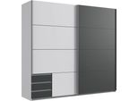 Armadio Ad Ante Scorrevoli Emden Armadio Design Selezionabile,Bianco/Grafite,225X64X210Cm