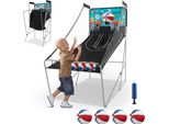 Costway Macchina Da Basket 8 In 1, Supporto Elettrico Da Basket, Macchina Da Tiro Con 4 Palloni, 8 Modalità Di Gioco, Pompa Ad Aria Per 2 Giocatori, Verde