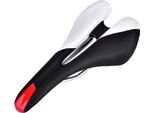 Sella Da Bicicletta In Finto Cuoio, Ergonomica Bianco/Nero, Per Mountain Bike E Bici Da Strada