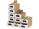 Hengda 20X Scatole Di Scarpe Con Finestra Scatola Di Immagazzinamento Scarpe Scatola Di Immagazzinamento Impilabile Scatola Di Scarpe Scatola Di Scarpe Scatola Per Tutti Gli Usi Marrone / Bianco